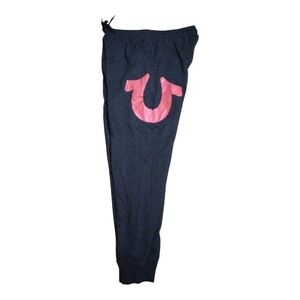 True Religion Black Joggers with Red Horseshoe Accent Size Medium